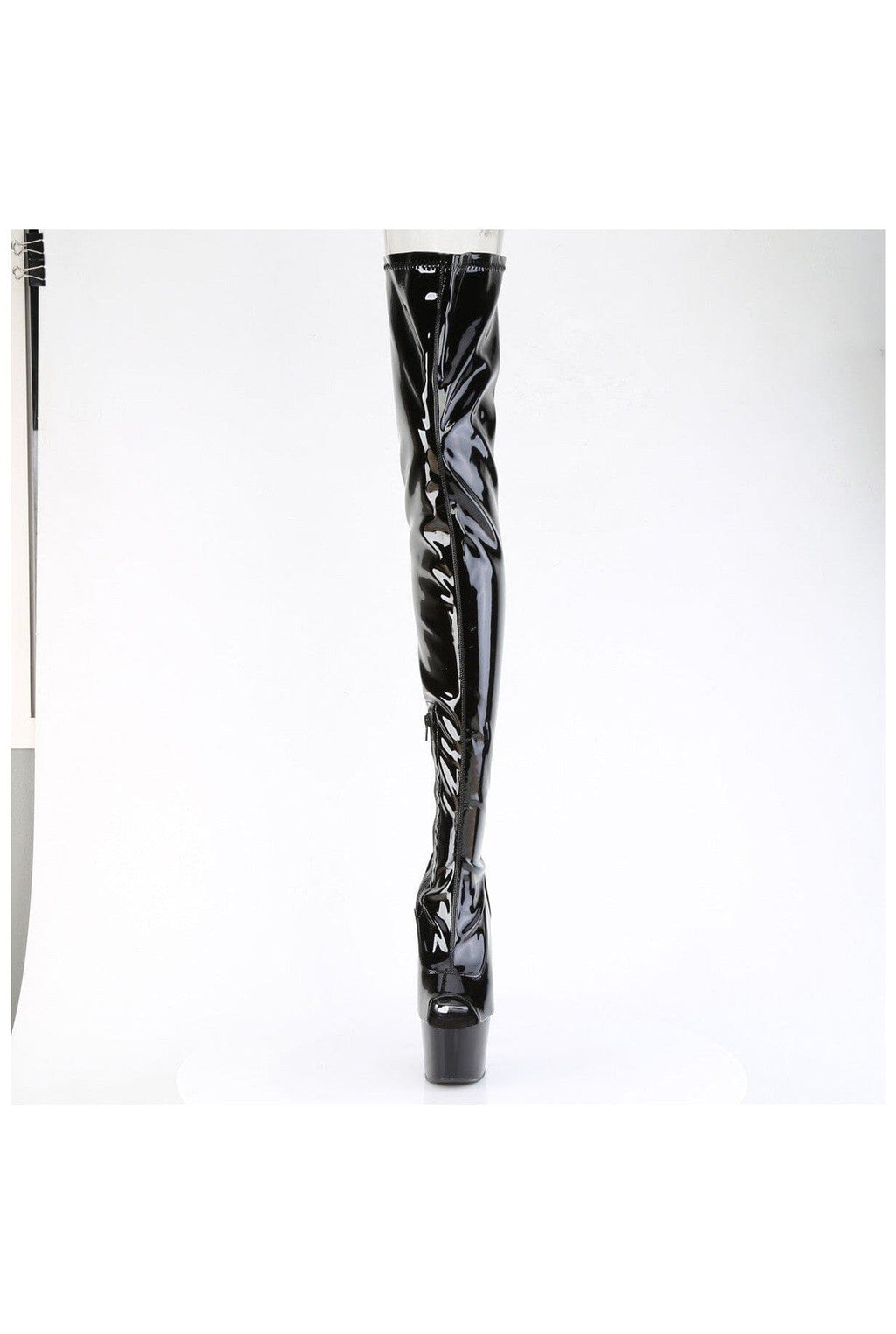 PLEASER ADORE-4011 Black Patent Thigh Boot