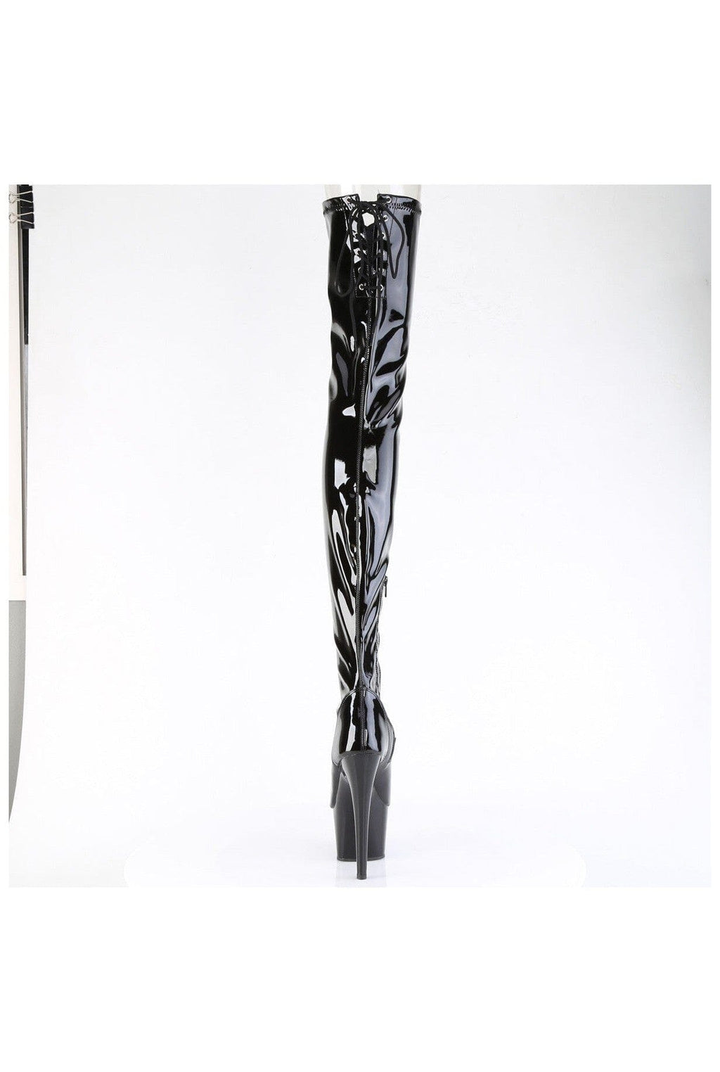 PLEASER ADORE-4011 Black Patent Thigh Boot