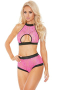  Hibiscus Lace Halter Set