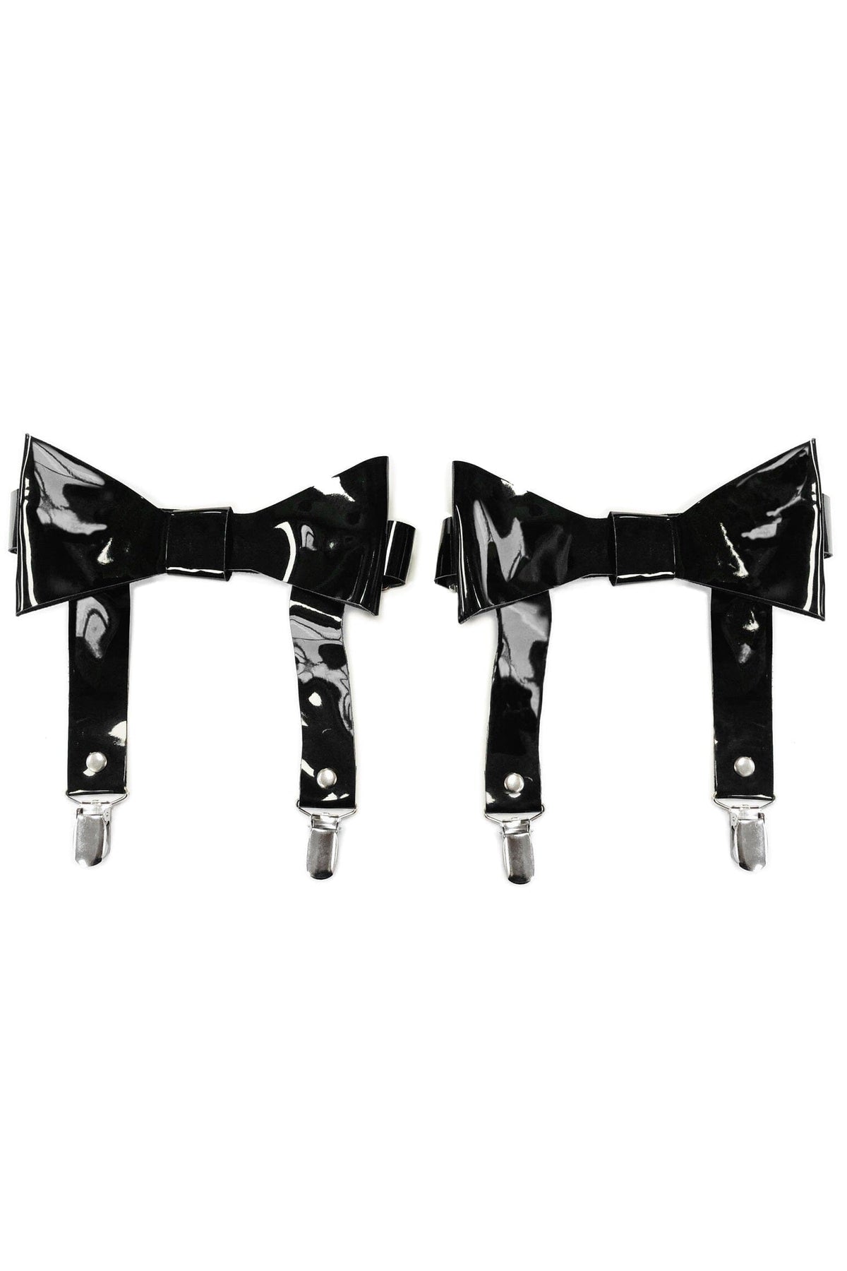  Black Patent Garters (Set Of 2)