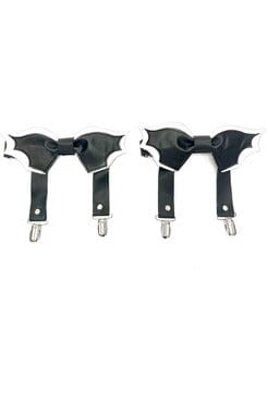  Black/White Bat Leg Garters