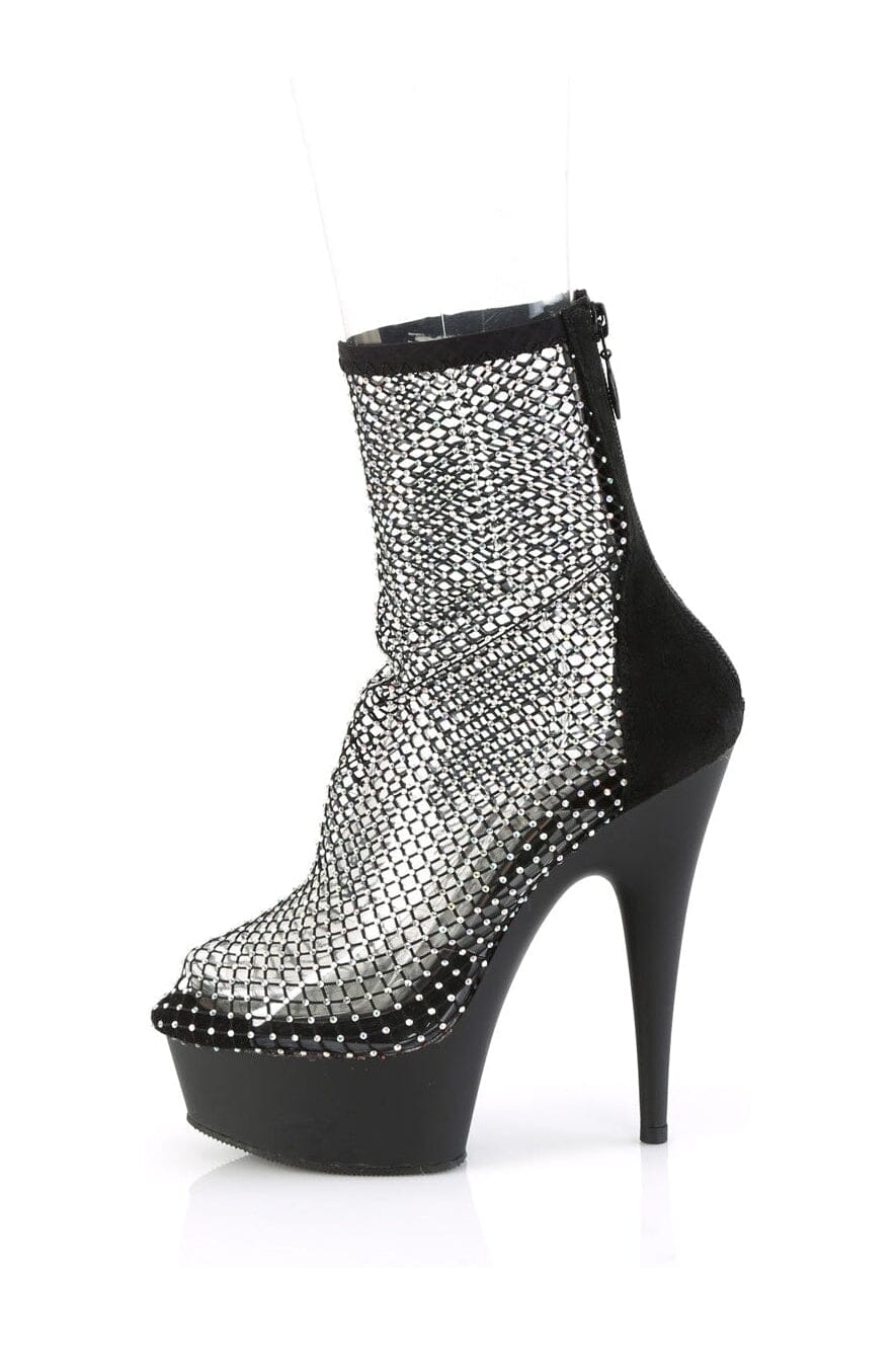 PLEASER DELIGHT-1009 Black Faux Suede Ankle Boot