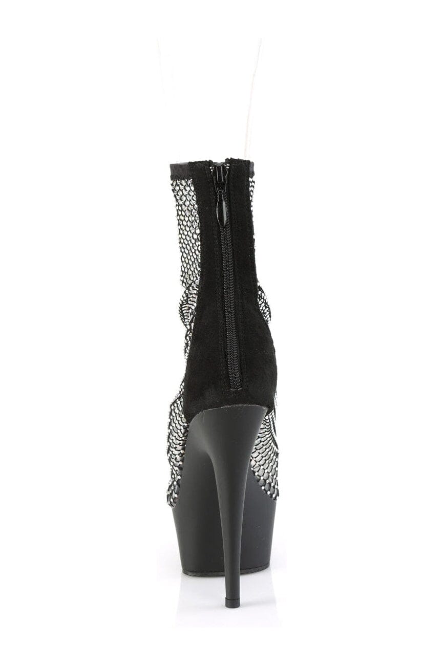 PLEASER DELIGHT-1009 Black Faux Suede Ankle Boot