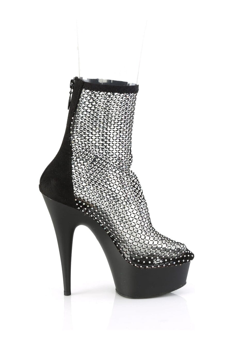 PLEASER DELIGHT-1009 Black Faux Suede Ankle Boot
