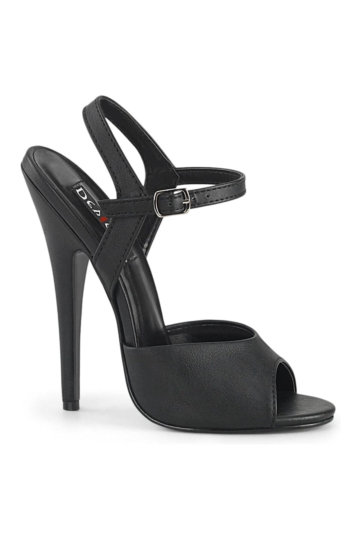  DOMINA-109 Black Faux Leather Sandal