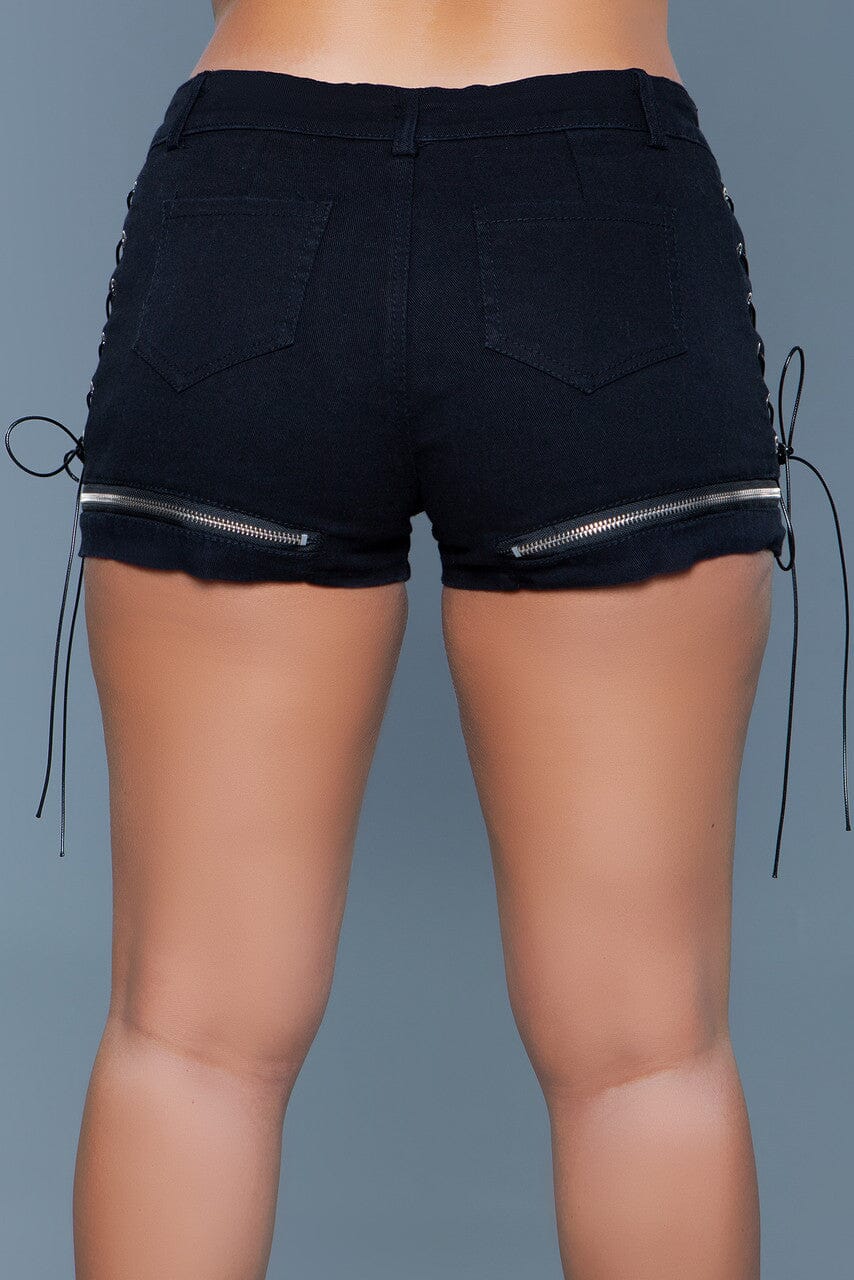  Denim Shorts With Tie Up Side Detail
