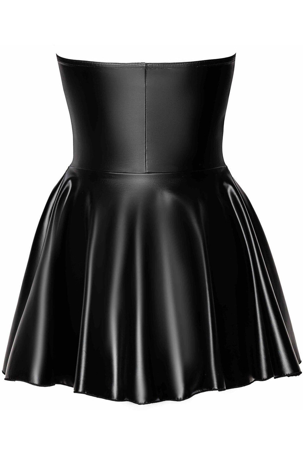 Noir Handmade Dreamer Wetlook Corset Mini Dress With Front Zipper