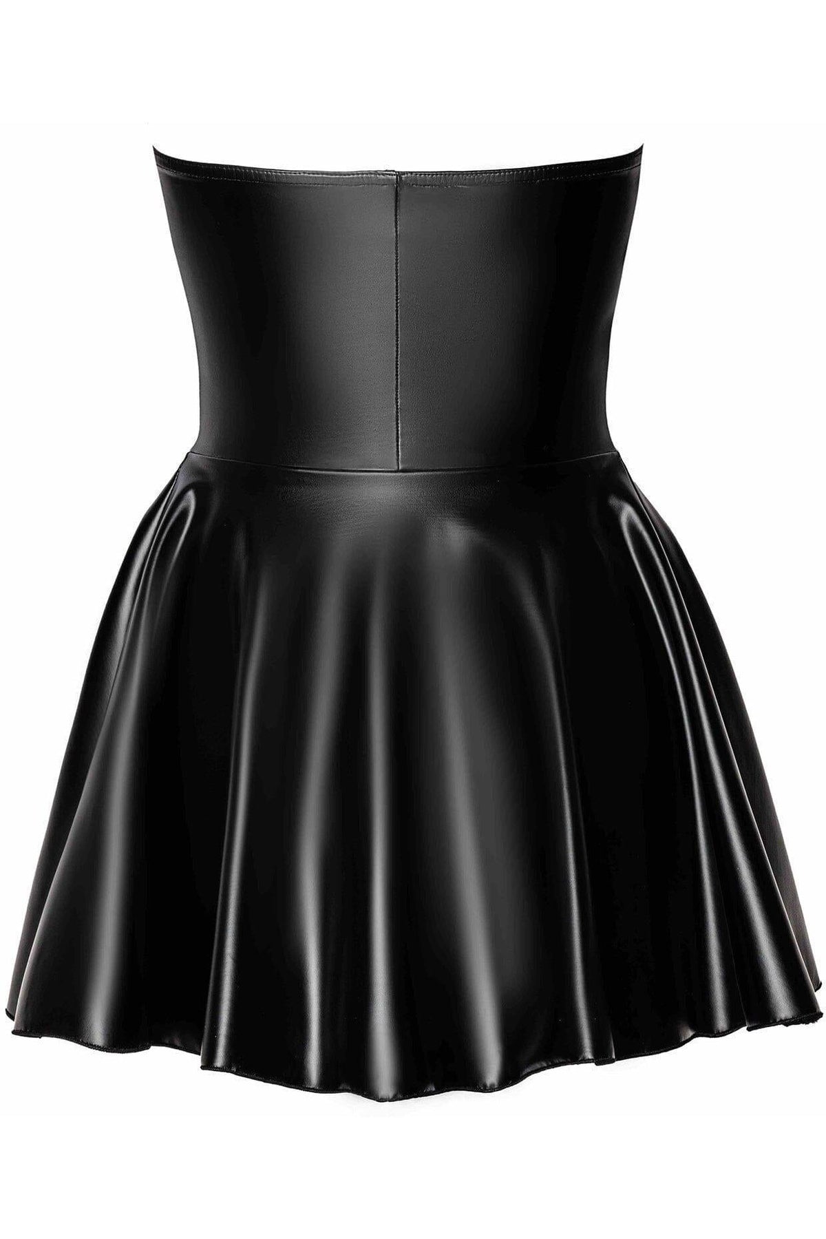 Noir Handmade Dreamer Wetlook Corset Mini Dress With Front Zipper