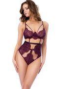  Eyelash Lace Bodysuit With Cut-outs