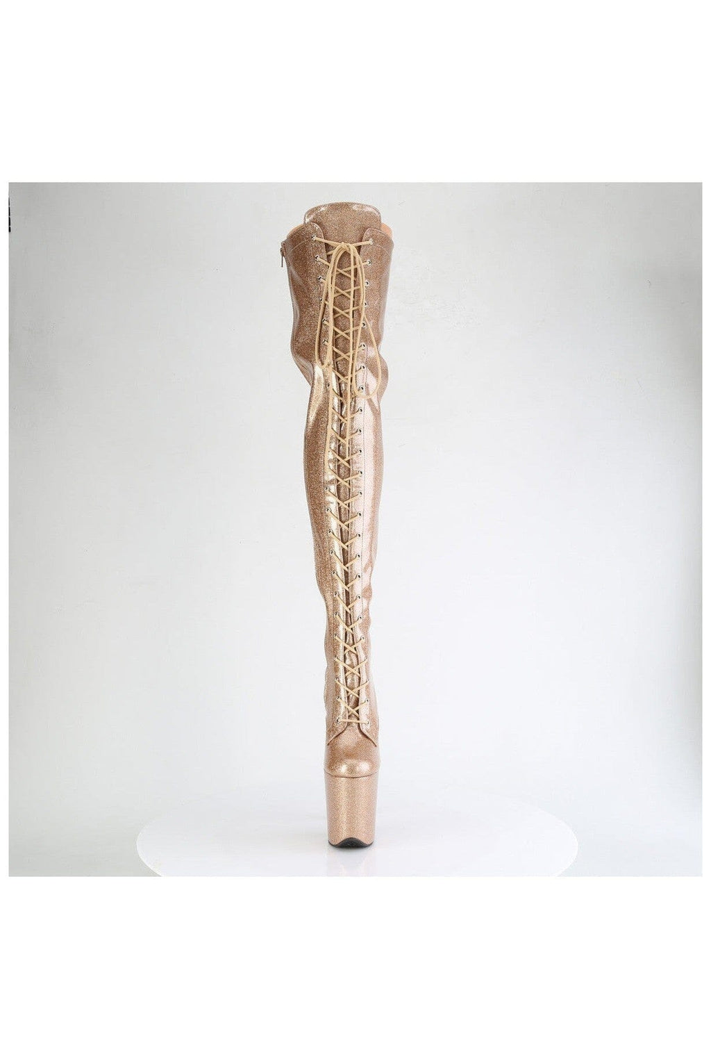 PLEASER FLAMINGO-3020GP Gold Patent Thigh Boot
