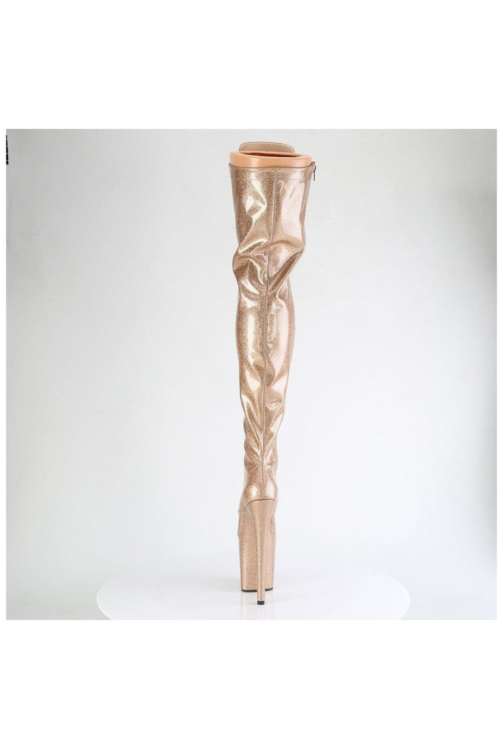 PLEASER FLAMINGO-3020GP Gold Patent Thigh Boot