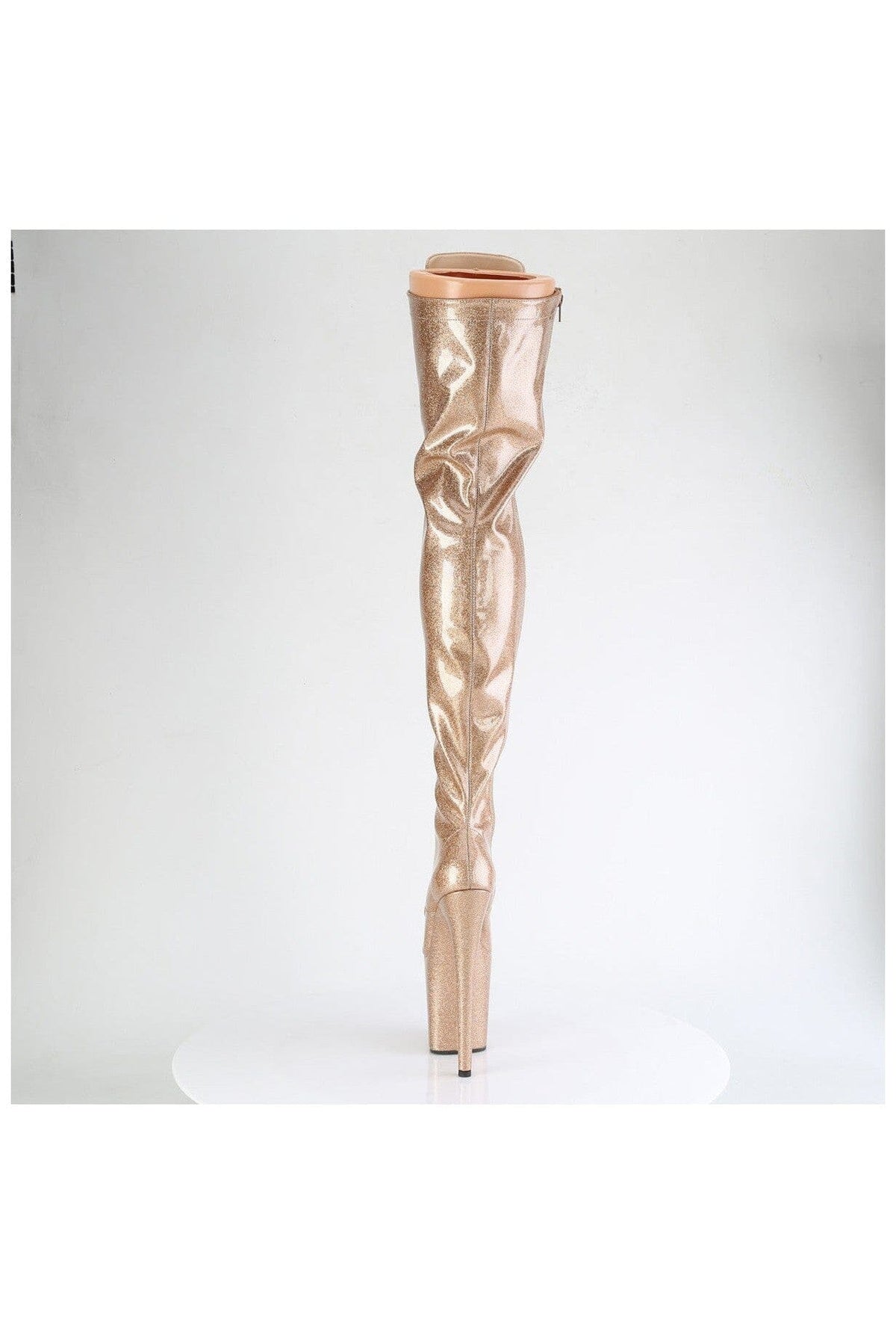 PLEASER FLAMINGO-3020GP Gold Patent Thigh Boot