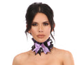  Black Lace With Purple Bow On Choker