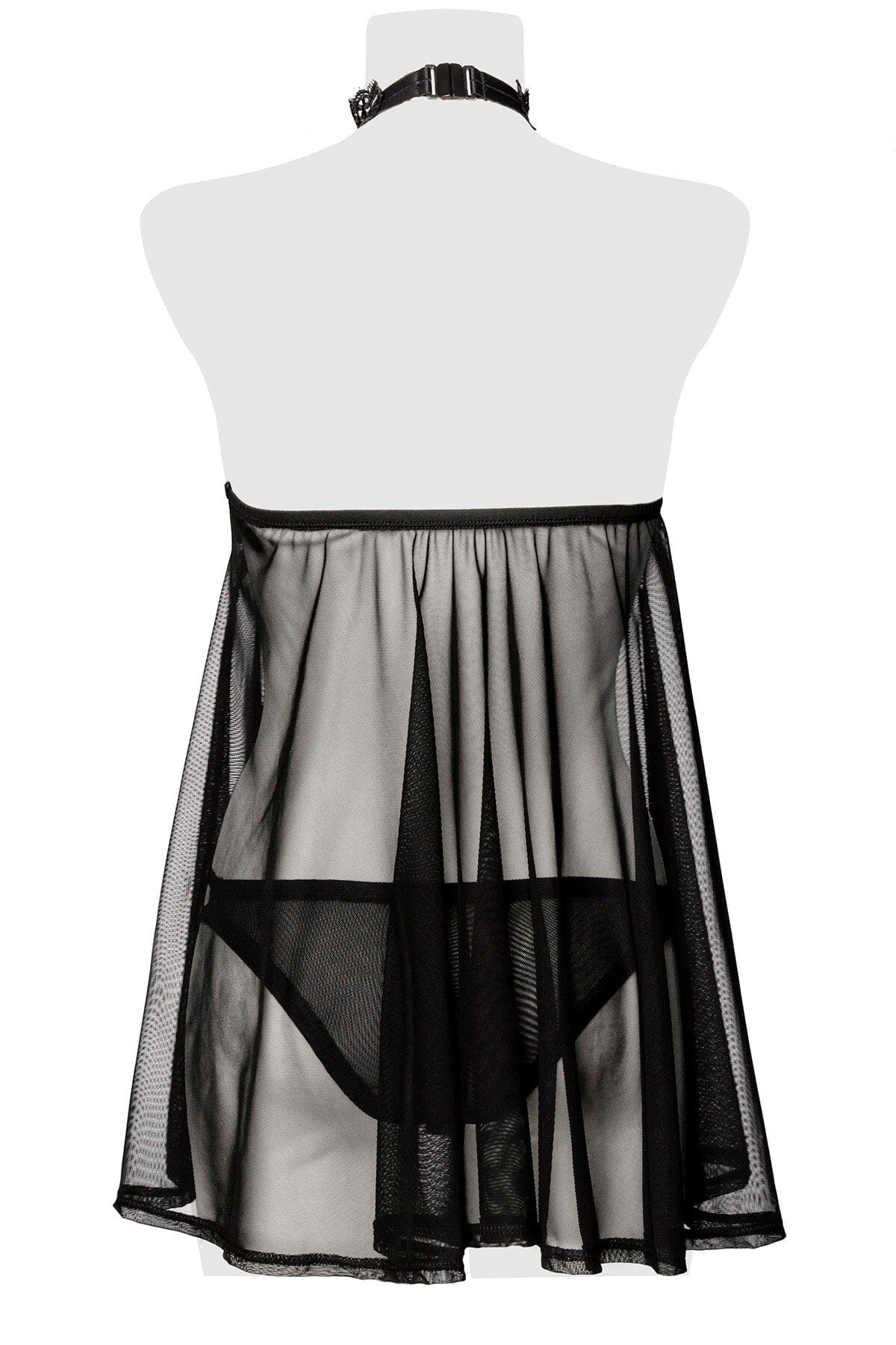  Halter Choker Mesh Babydoll Set