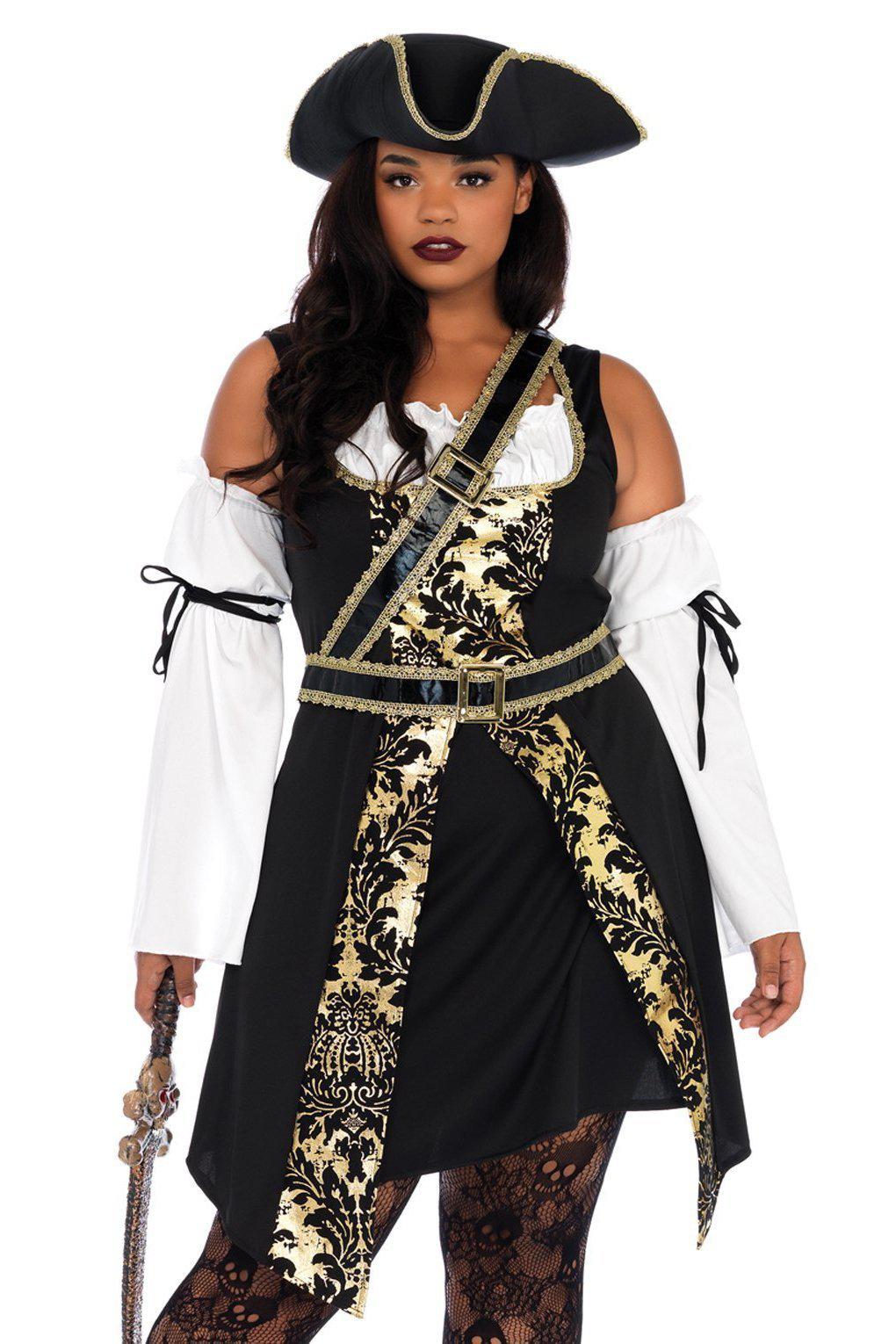 LEG AVENUE Plus Size Black Sea Buccaneer Costume