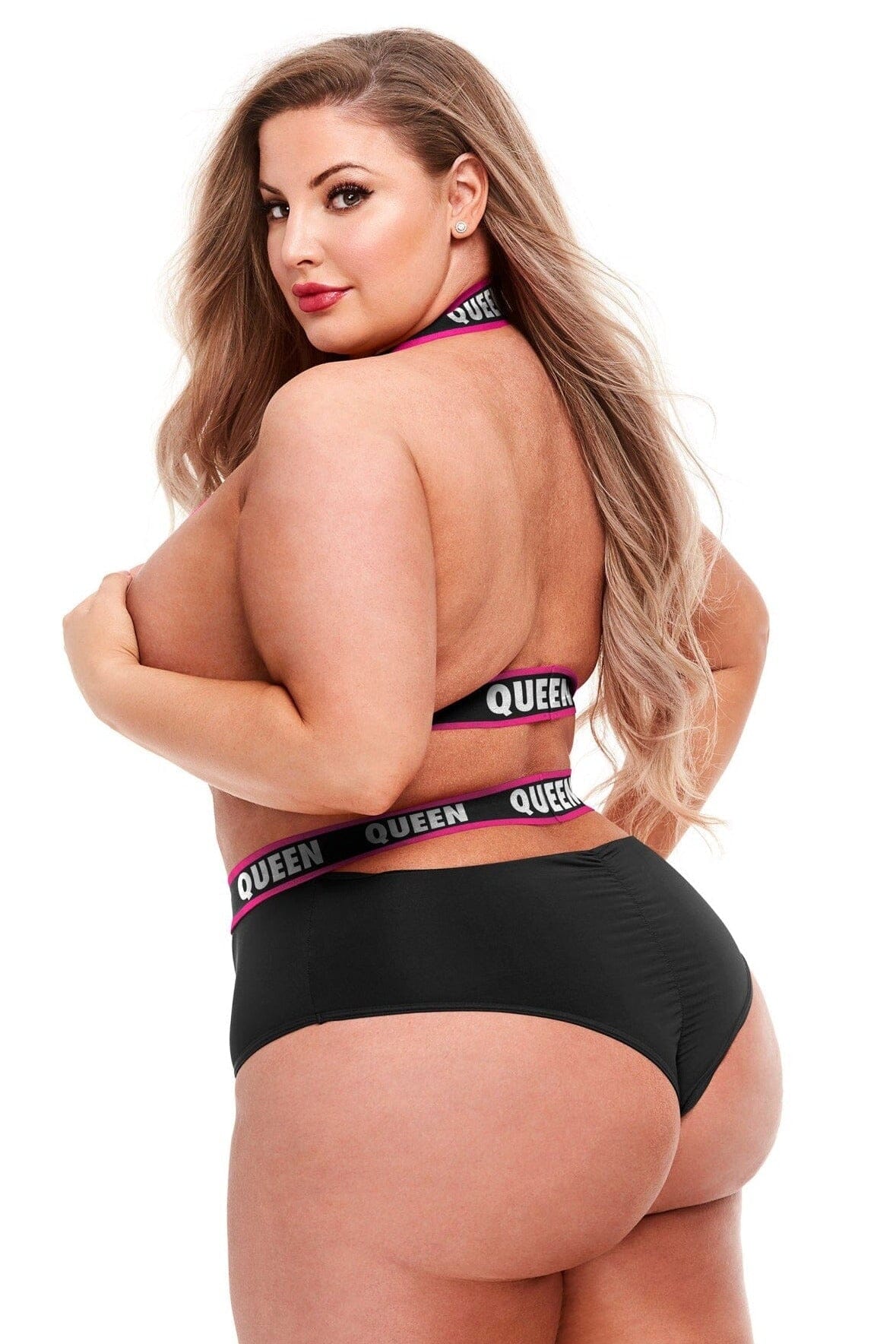  Plus Size Elastic Booty Short And Top Set