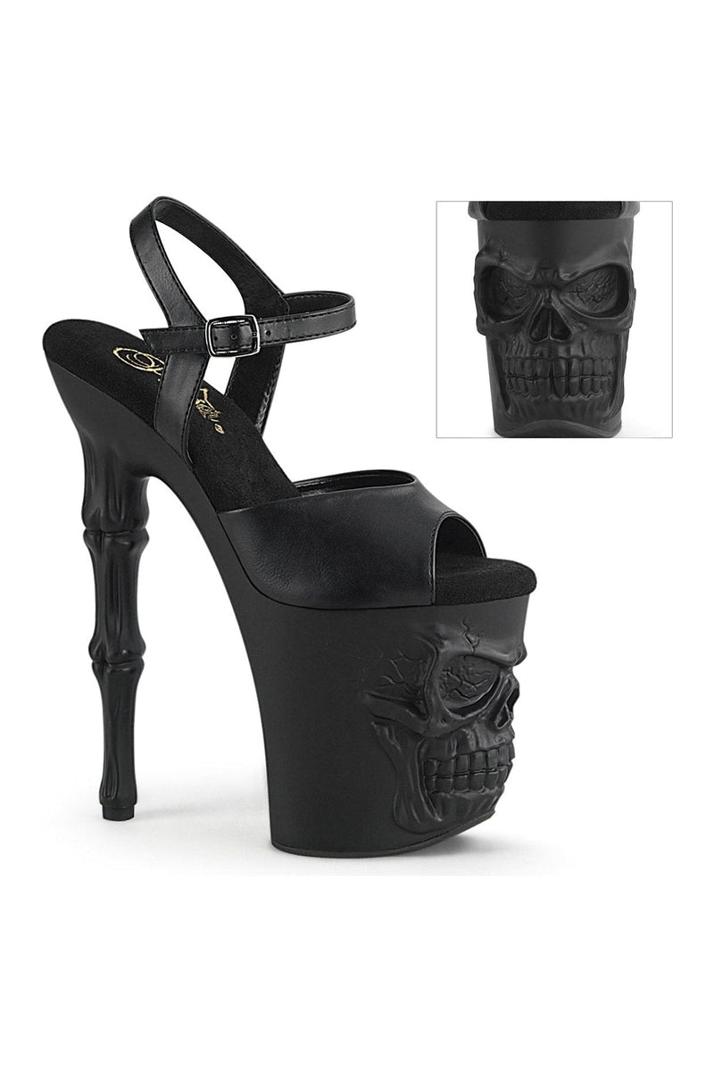 PLEASER RAPTURE-809 Sandal | Black Faux Leather