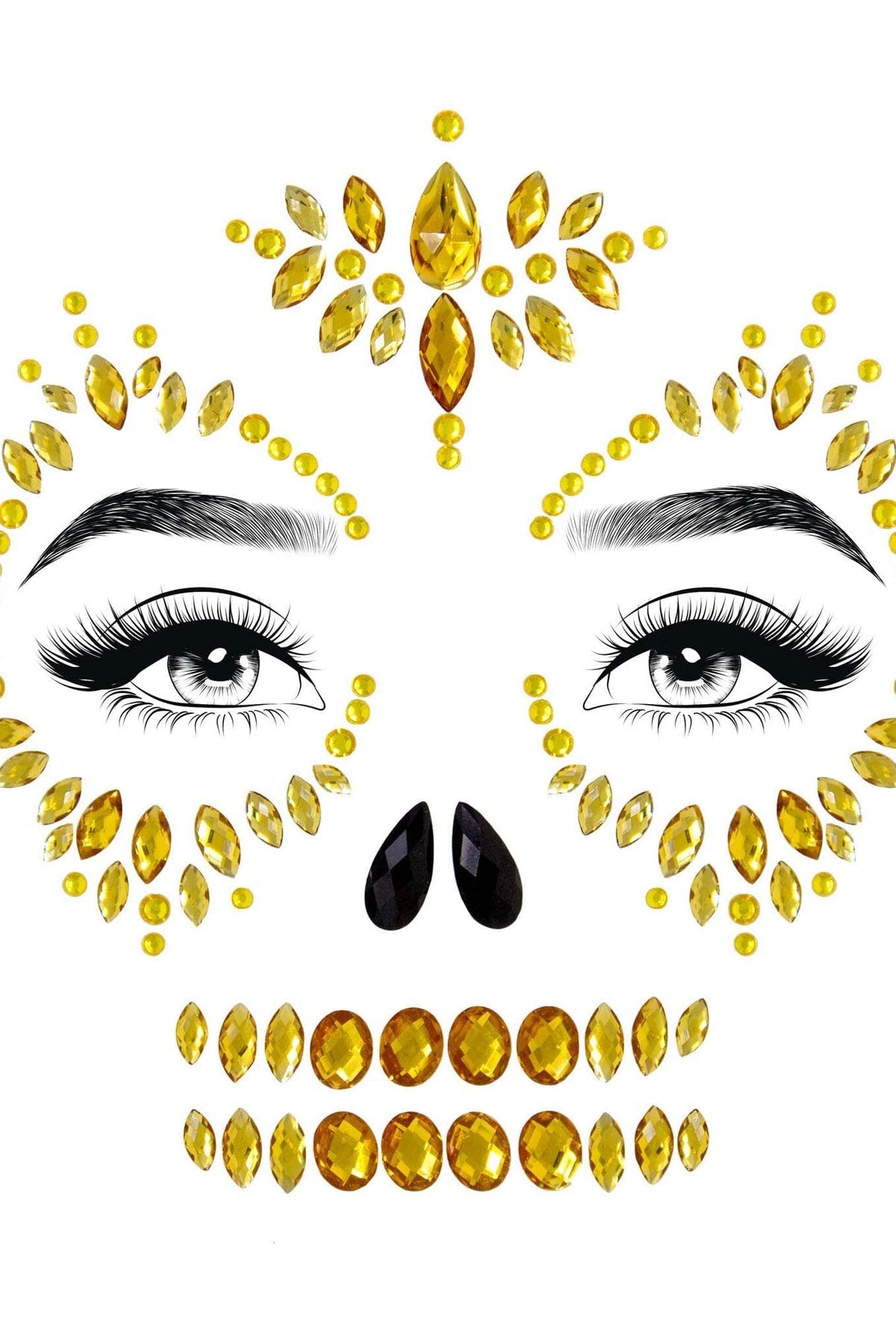 LEG AVENUE Sugar Skull Adhesive Face Jewels Sticker