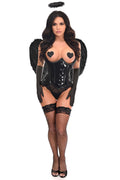  Top Drawer 4 PC Black Patent Dark Angel Corset Costume