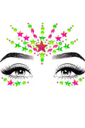 LEG AVENUE Vibe Neon Adhesive Black Light Face Jewel Sticker And 2 Body Glitter Packets