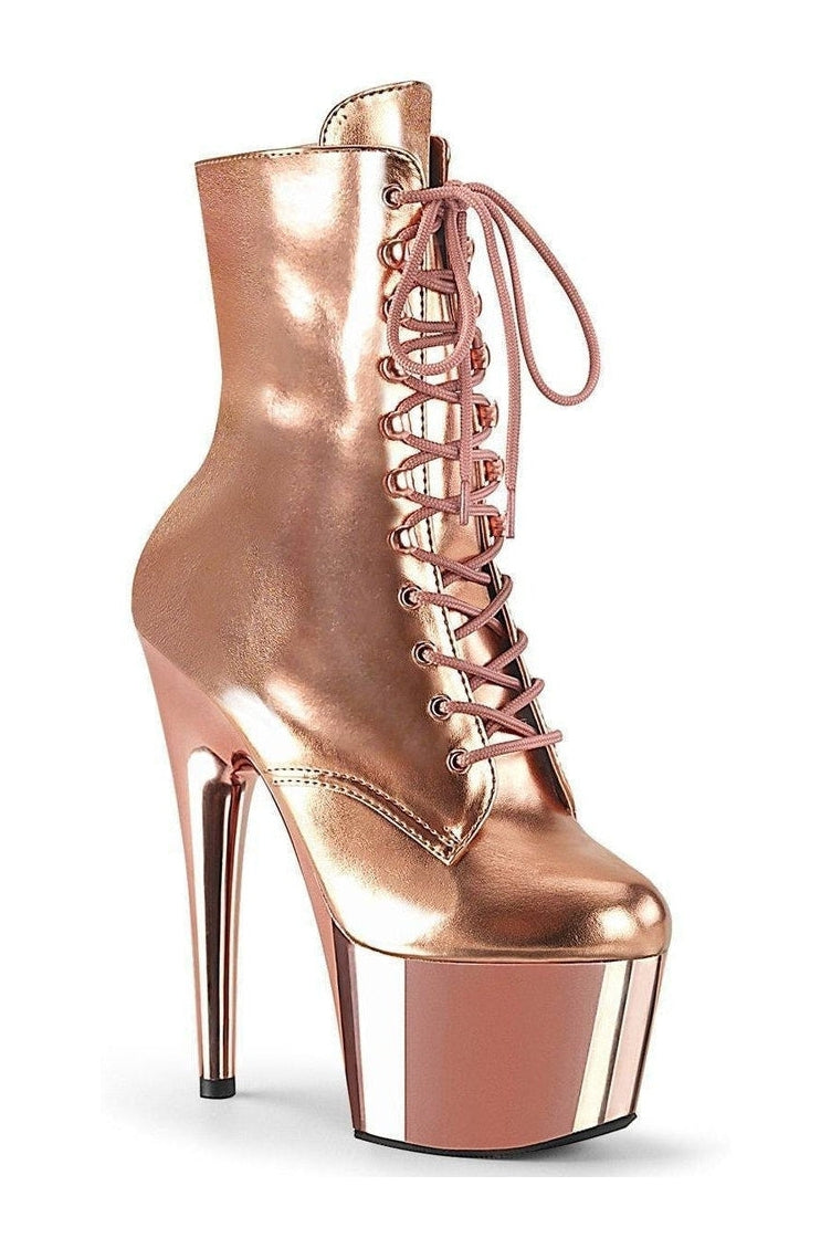PLEASER ADORE-1020 Exotic Platform Boot | Gold Faux Leather