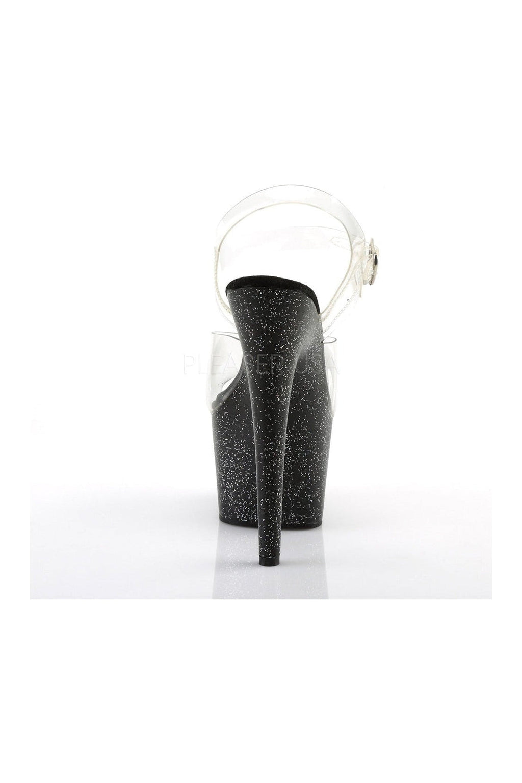 PLEASER ADORE-708MG Platform Sandal | Black Vinyl