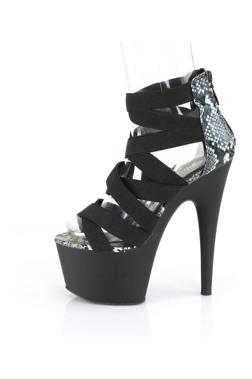 PLEASER ADORE-748SP Exotic Sandal | Black Elastic