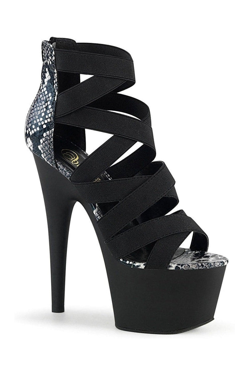 PLEASER ADORE-748SP Exotic Sandal | Black Elastic