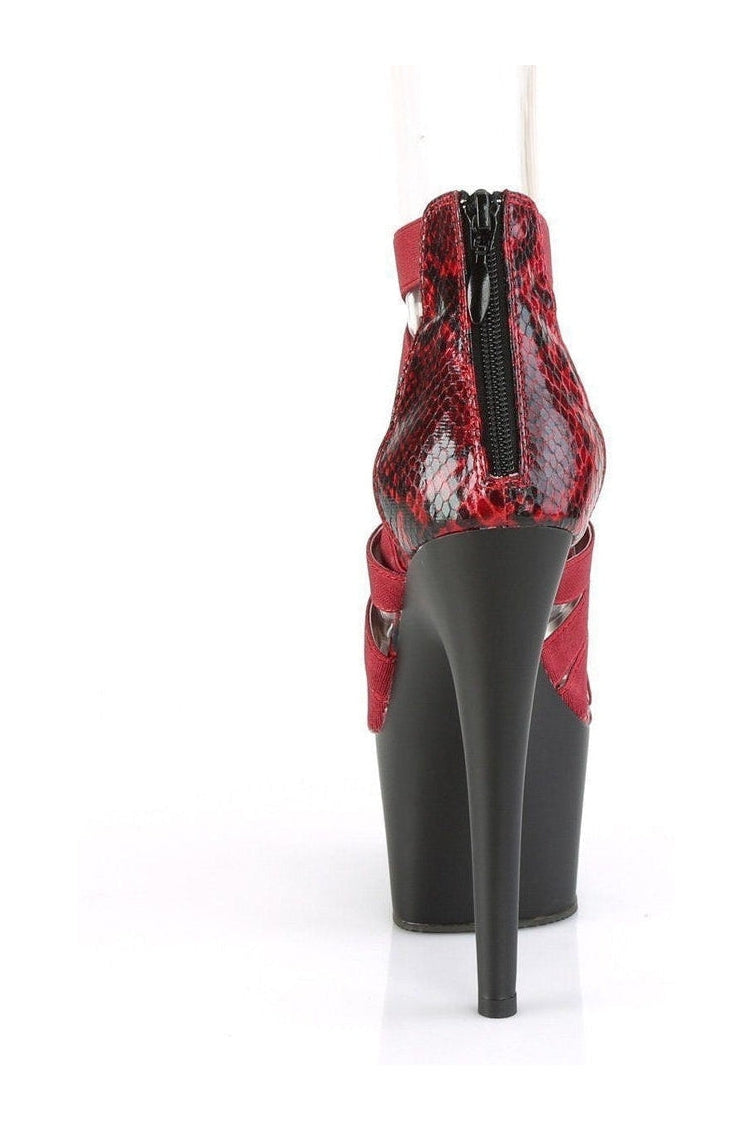 PLEASER ADORE-748SP Exotic Sandal | Burgundy Elastic