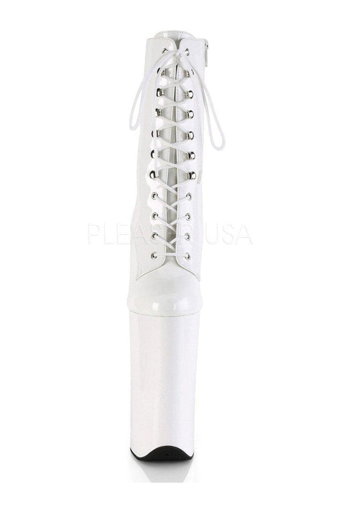 PLEASER BEYOND-1020 Platform Ankle Boot | White Patent