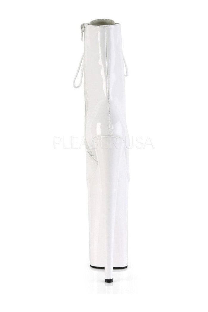 PLEASER BEYOND-1020 Platform Ankle Boot | White Patent