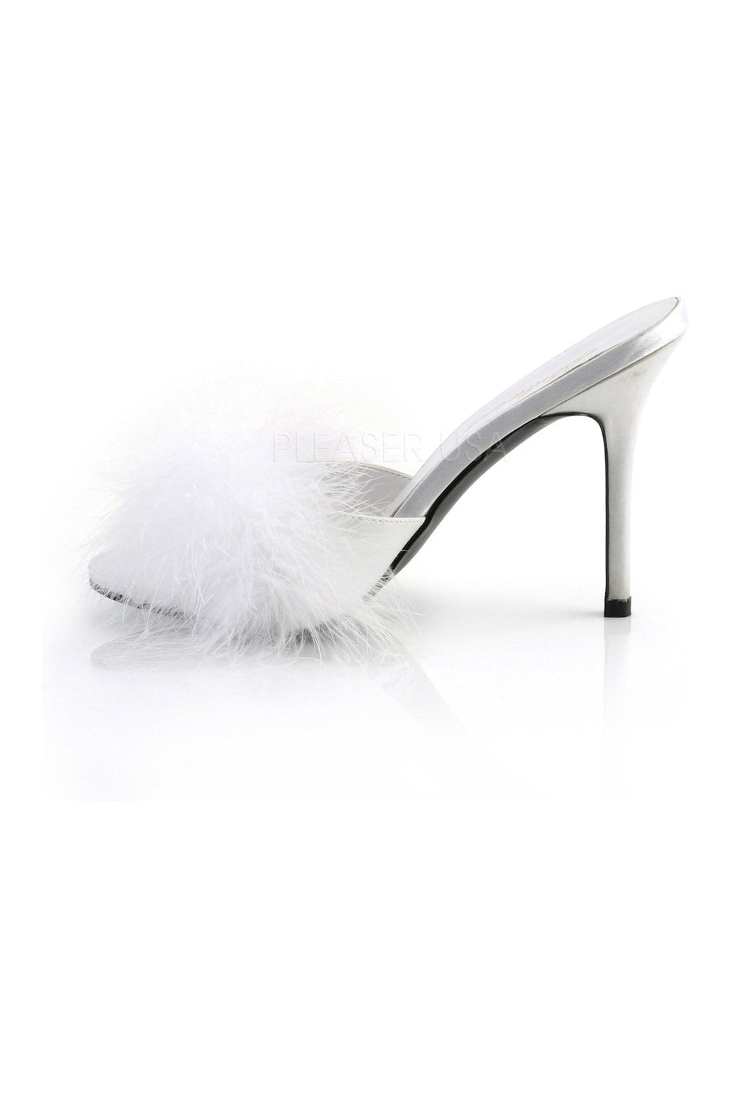  CLASSIQUE-01F Slide | White Faux Leather