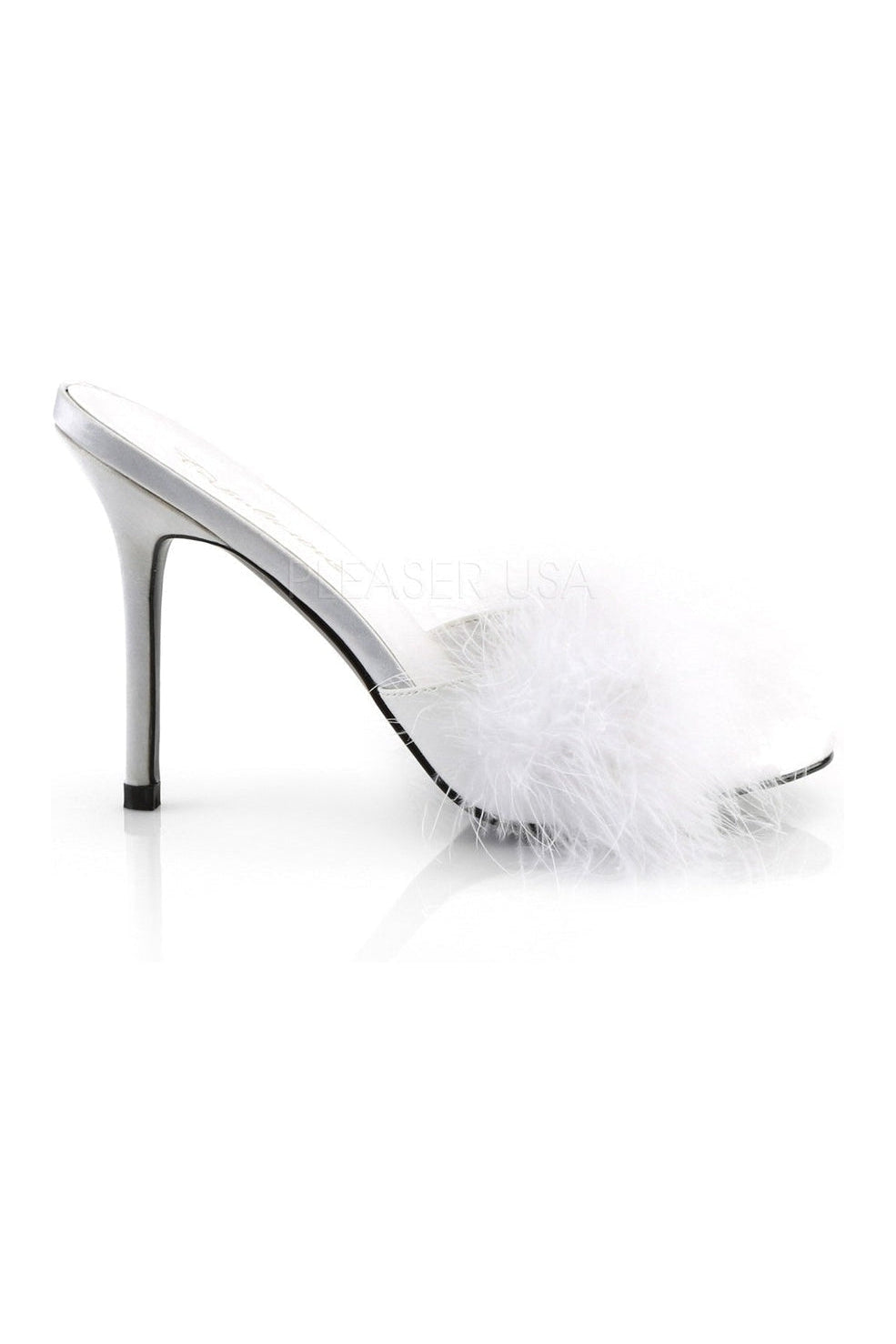  CLASSIQUE-01F Slide | White Faux Leather