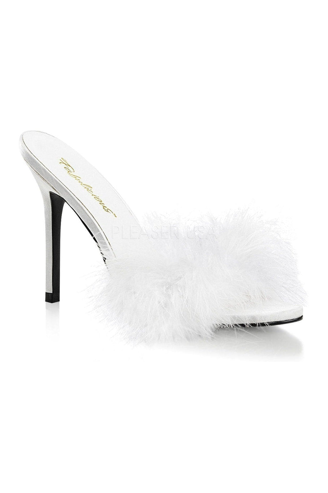  CLASSIQUE-01F Slide | White Faux Leather