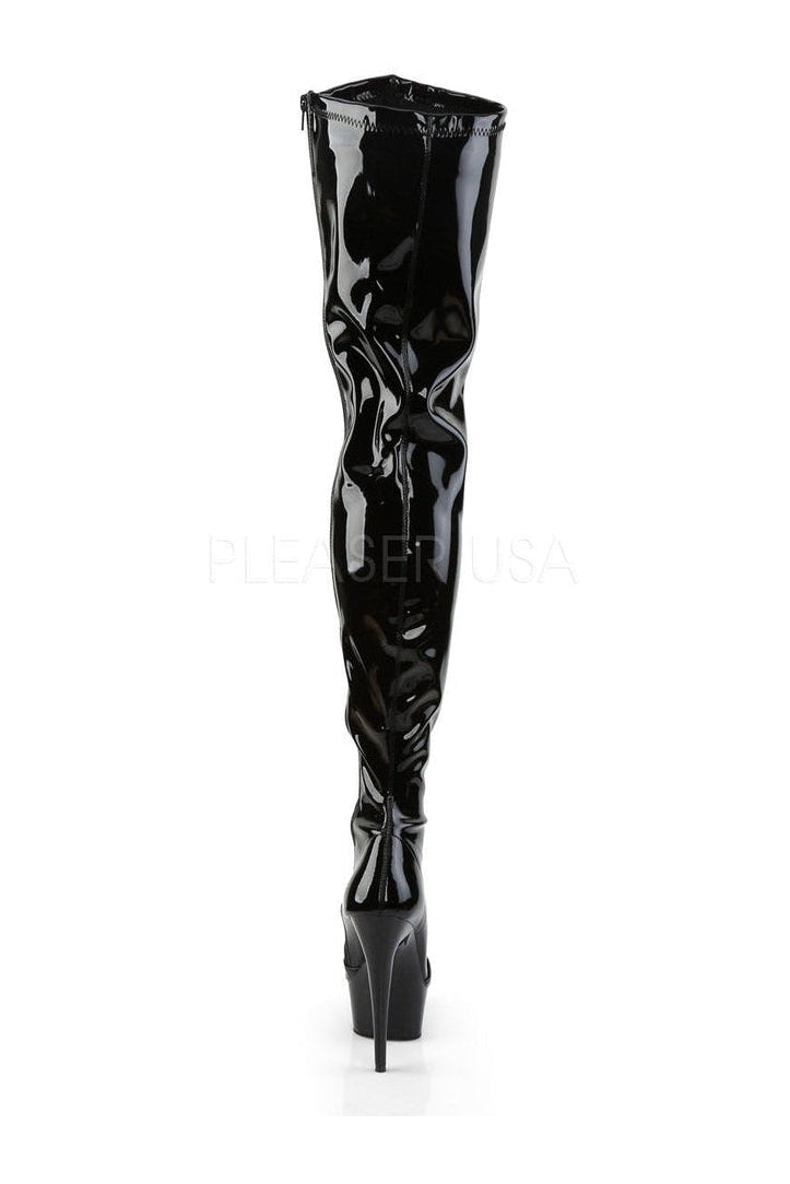 PLEASER DELIGHT-4000 Platform Boot | Black Patent