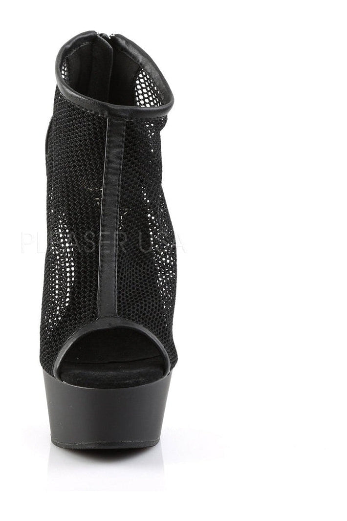 PLEASER DELIGHT-600-12 Ankle Boot | Black Faux Leather