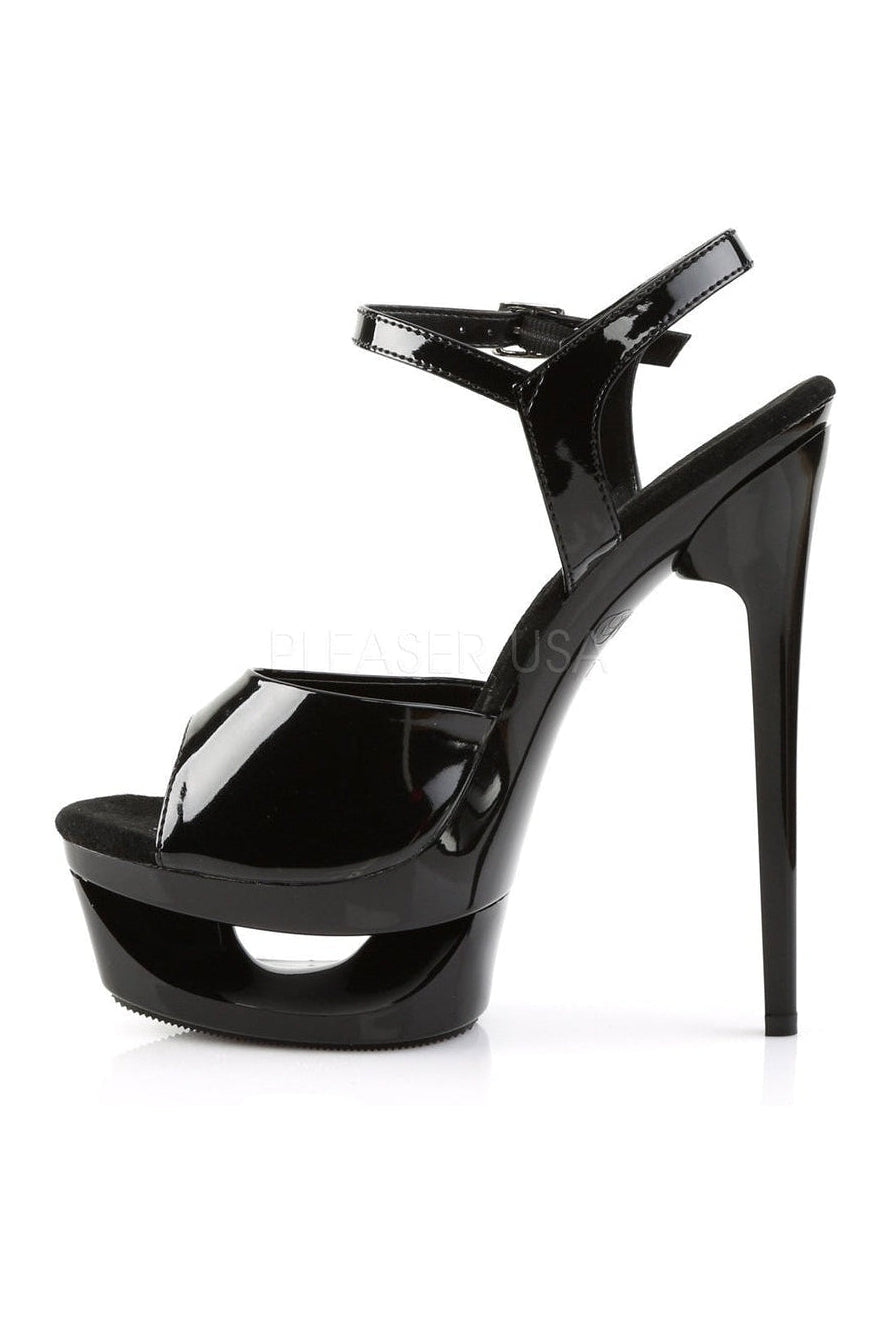 PLEASER ECLIPSE-609 Platform Sandal | Black Patent