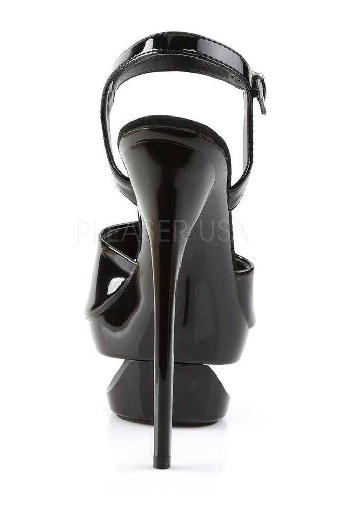 PLEASER ECLIPSE-609 Platform Sandal | Black Patent