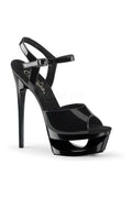 PLEASER ECLIPSE-609 Platform Sandal | Black Patent