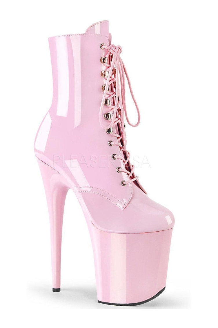PLEASER FLAMINGO-1020 Platform Ankle Boot | Pink Patent