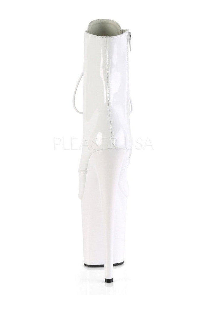 PLEASER FLAMINGO-1020 Platform Ankle Boot | White Patent