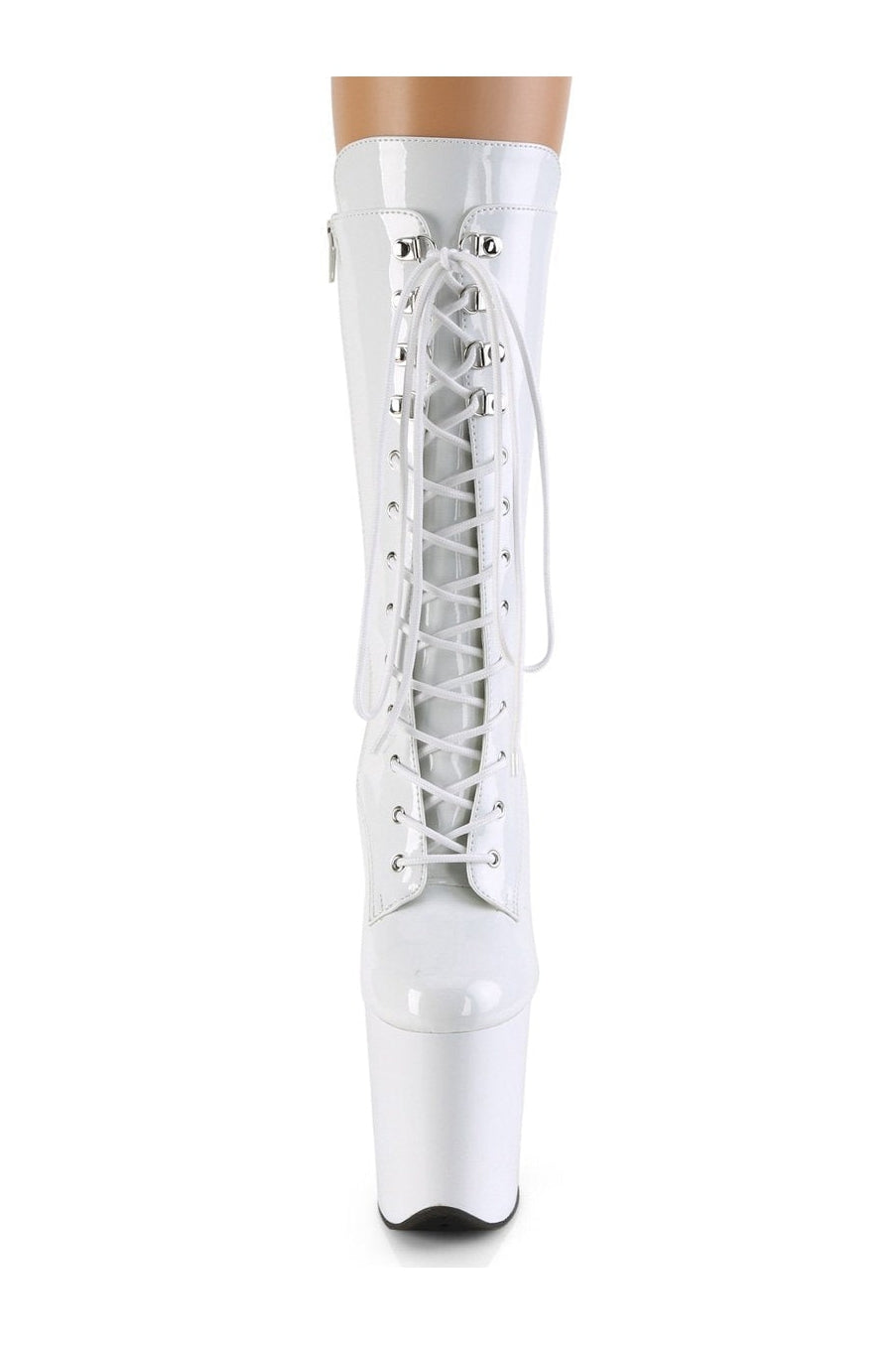 PLEASER FLAMINGO-1050 Exotic Boot | White Patent