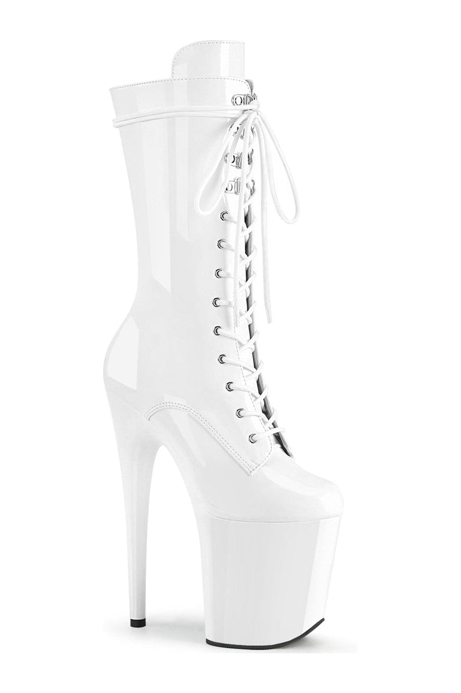PLEASER FLAMINGO-1050 Exotic Boot | White Patent