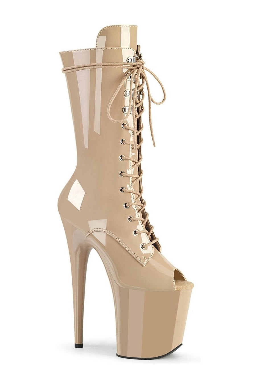 PLEASER FLAMINGO-1051 Exotic Boot | Nude Patent