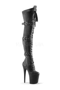 PLEASER FLAMINGO-3028 Platform Boot | Black Faux Leather