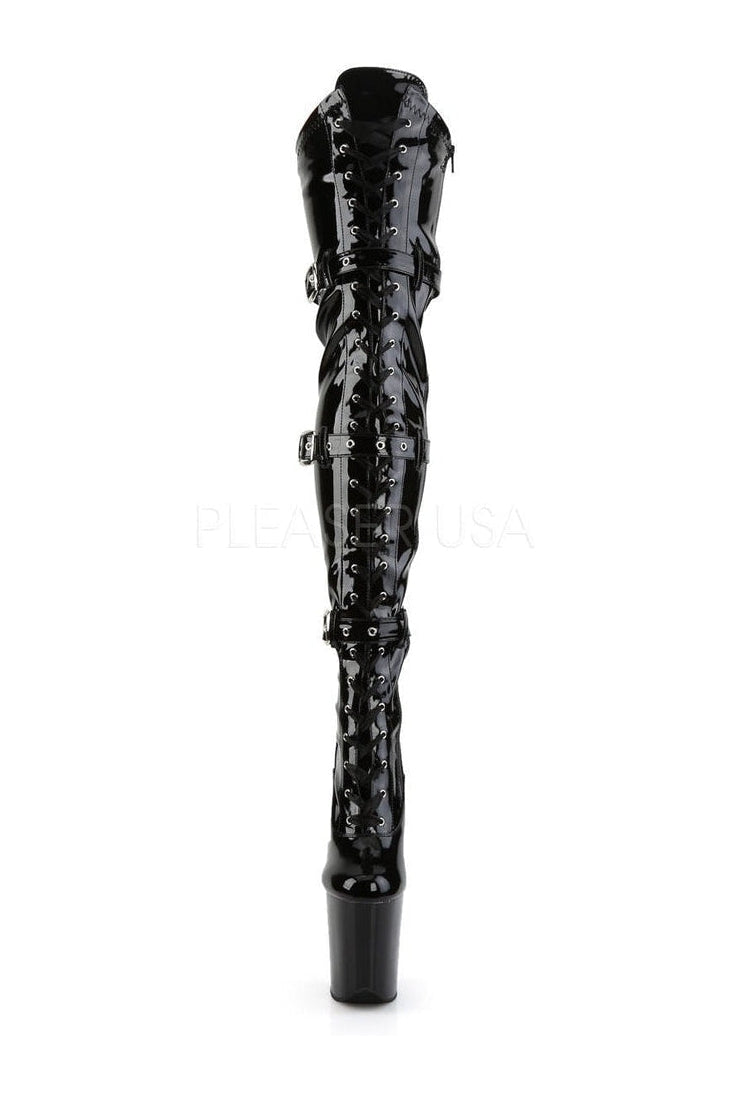 PLEASER FLAMINGO-3028 Platform Boot | Black Patent