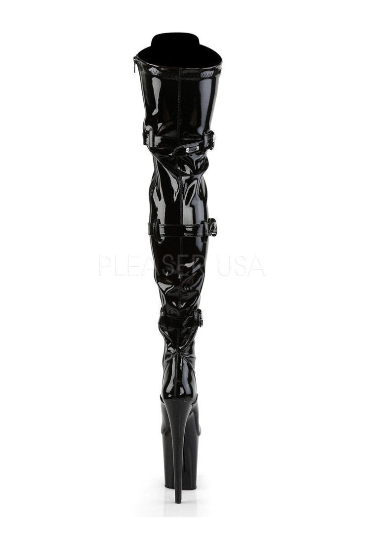 PLEASER FLAMINGO-3028 Platform Boot | Black Patent