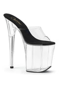 PLEASER FLAMINGO-801 Exotic Slide | Black Faux Leather