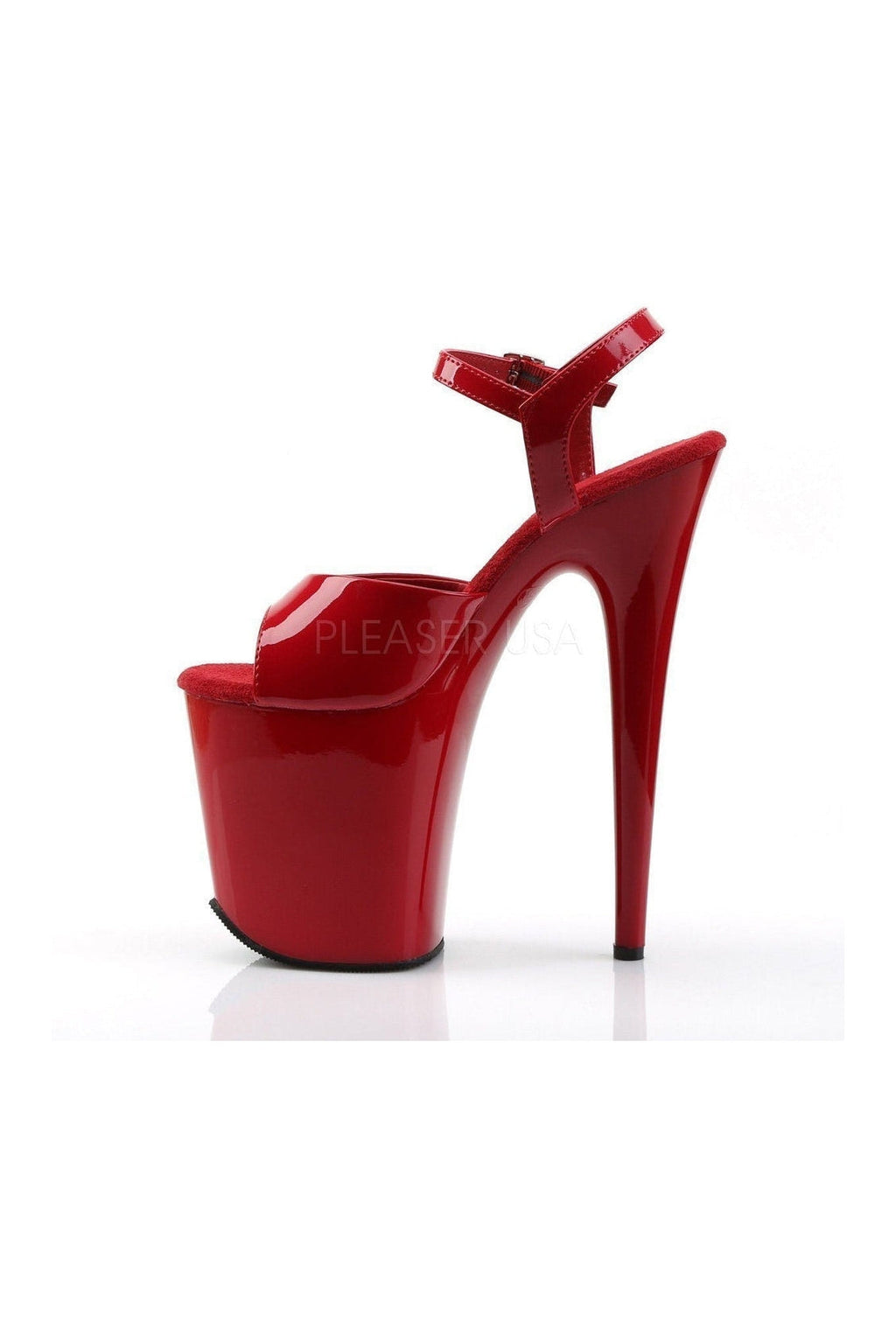 PLEASER FLAMINGO-809 Platform Sandal | Red Patent