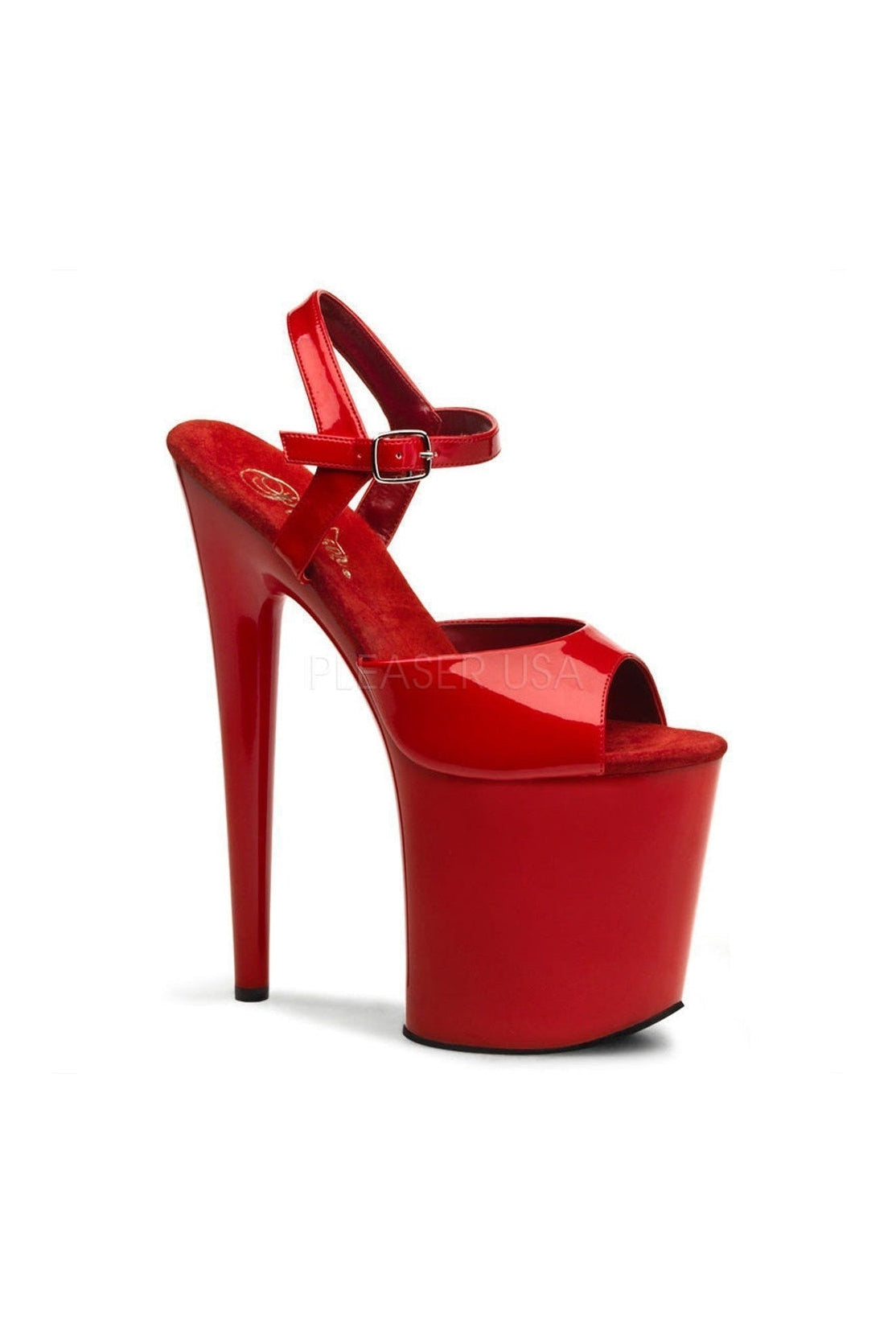 PLEASER FLAMINGO-809 Platform Sandal | Red Patent